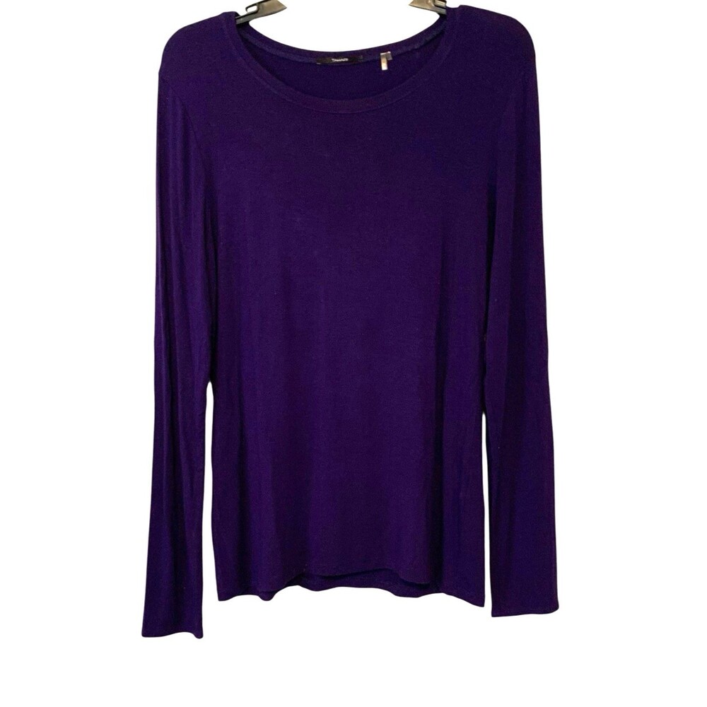Tahari Essentials Women’s Size Medium Purple Long Sleeve Stretch Pullover Top